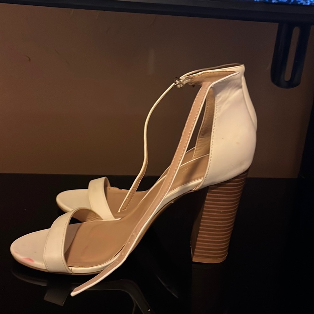 White chunky heels a couple marks but nothing noticeable when wearing them